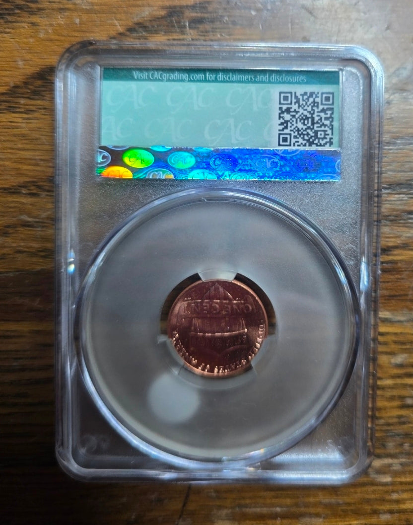 2025-D Lincoln Shield CAC Graded MS64RD Flag Label
