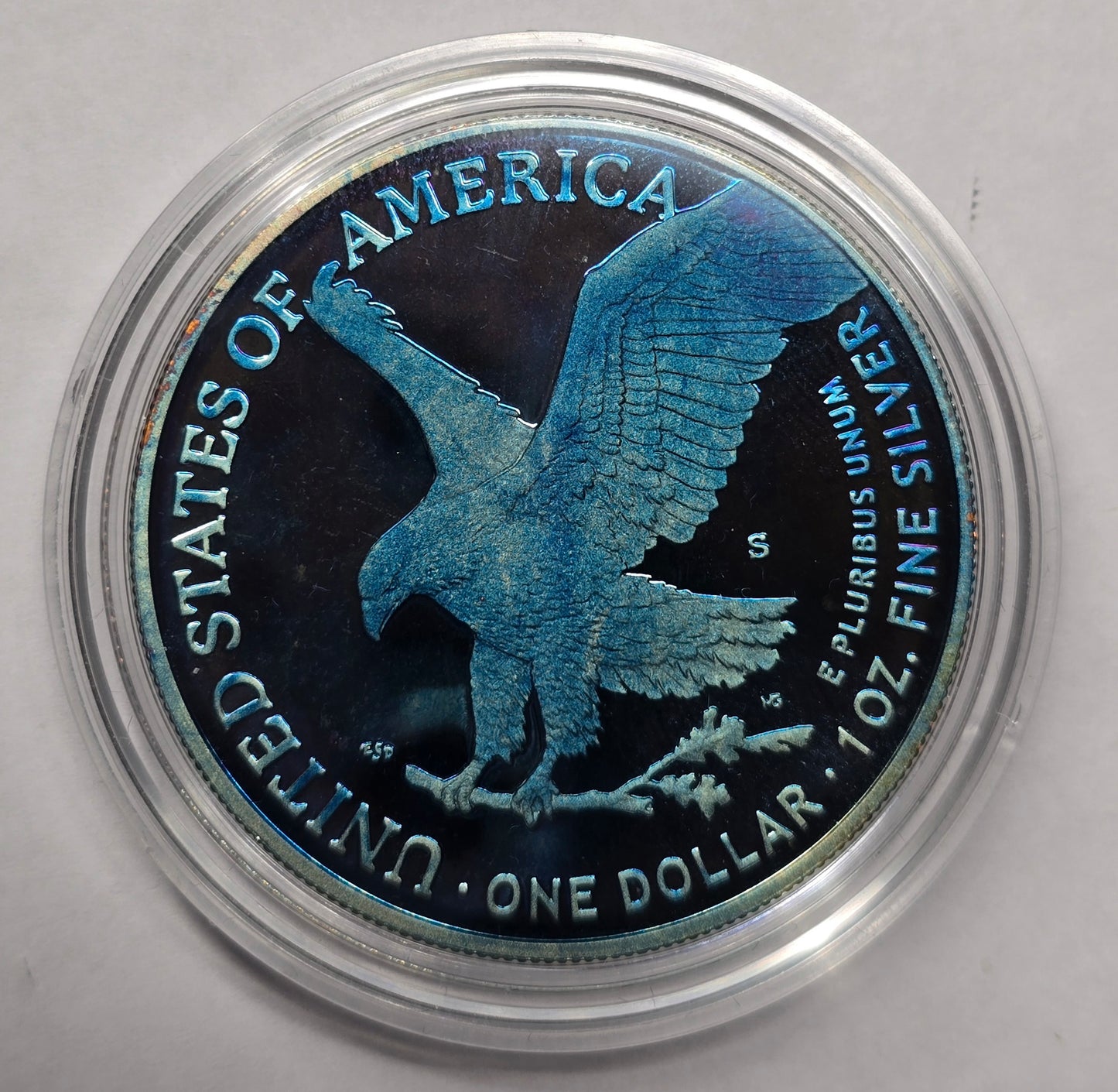 2023-S American Silver Eagle One Ounce Reverse Proof Coin with OGP COA - Toned