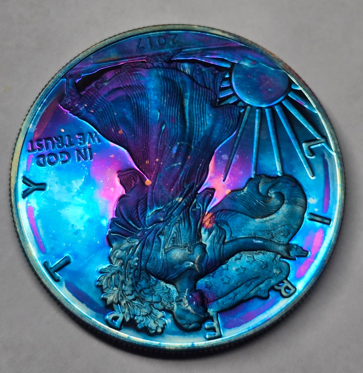2017-W American Silver Eagle One Ounce Reverse Proof Coin with OGP COA - Toned