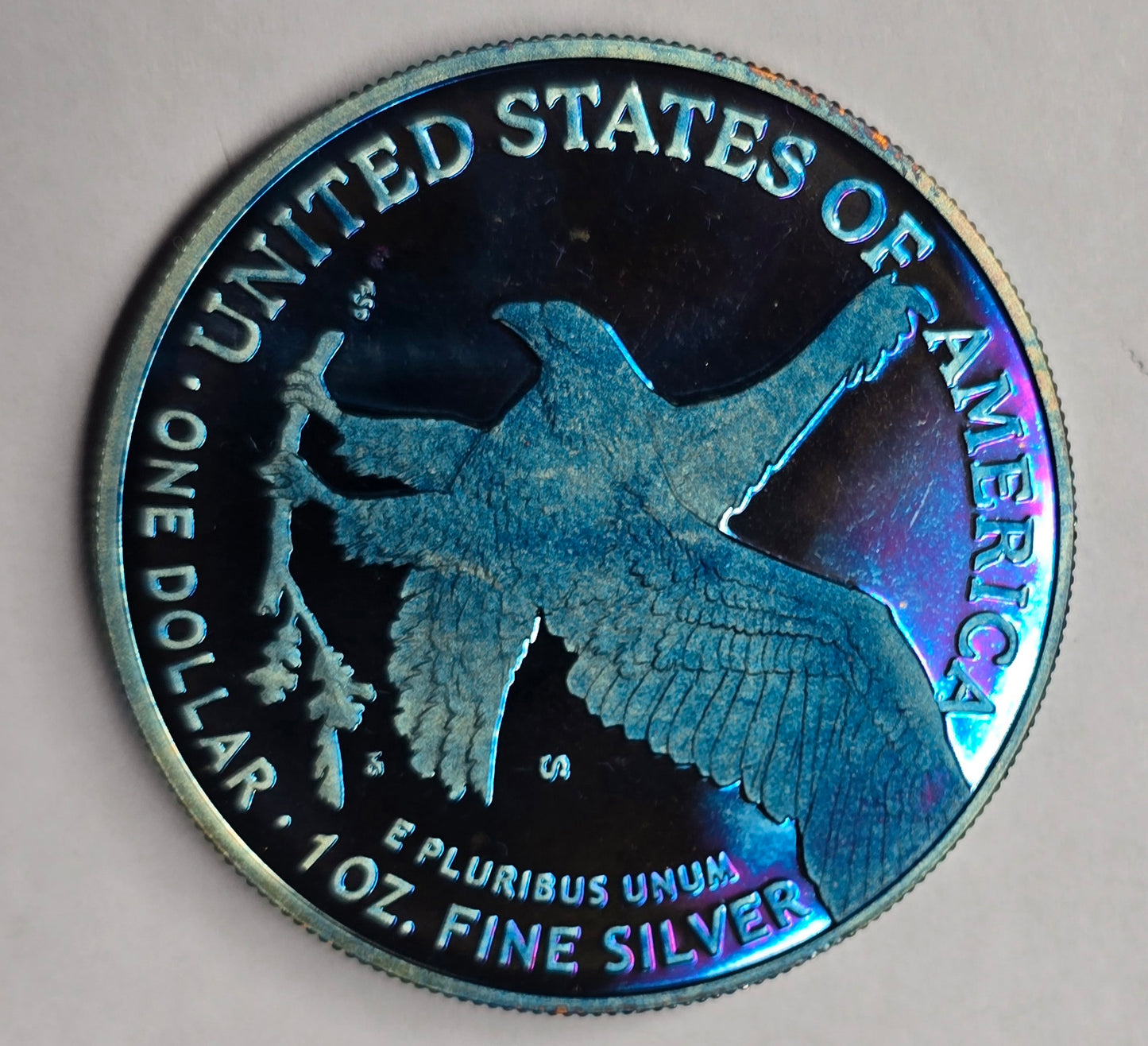 2023-S American Silver Eagle One Ounce Reverse Proof Coin with OGP COA - Toned