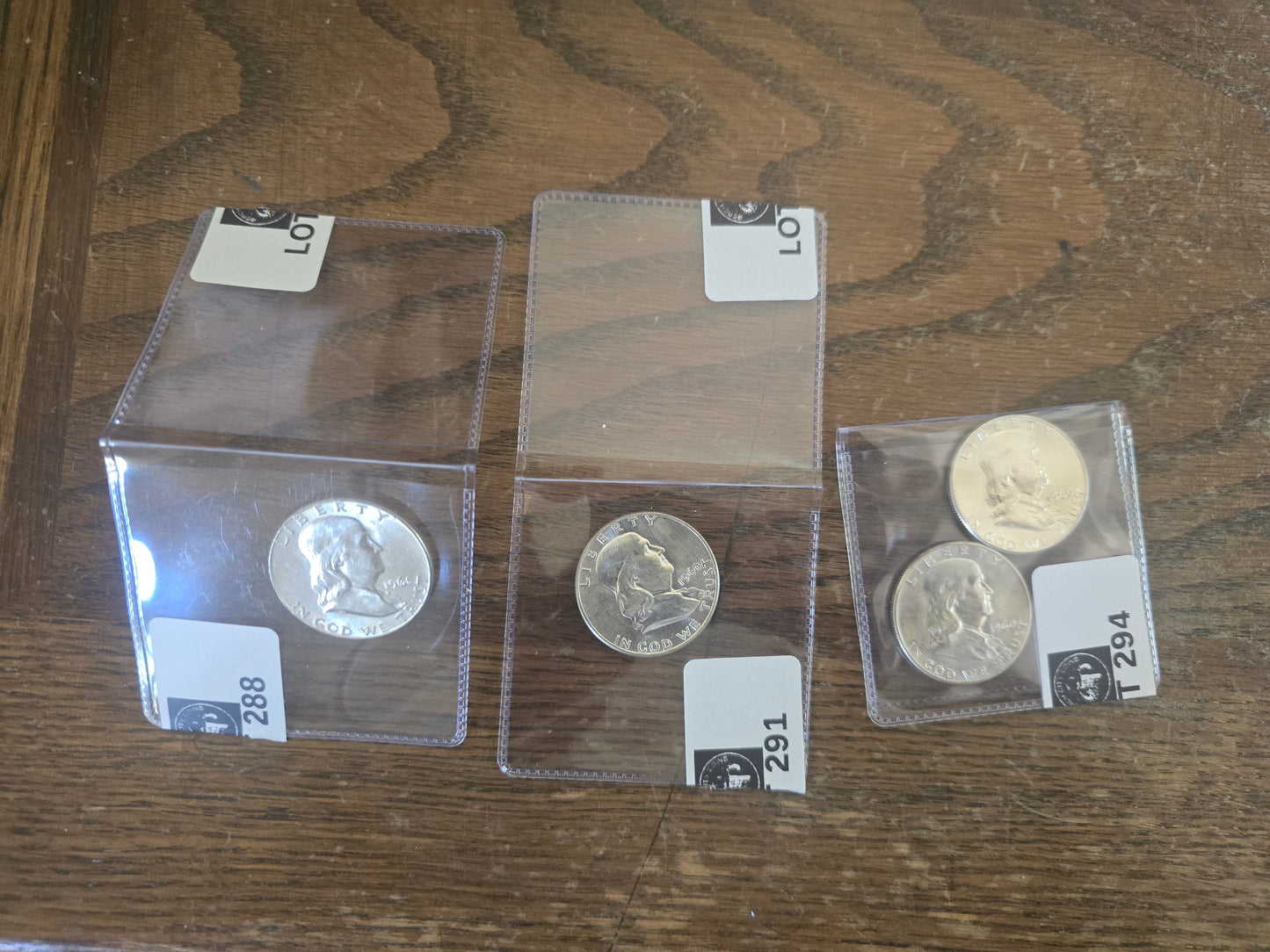 4 AU to BU 1960s franklin half dollars lot of 4